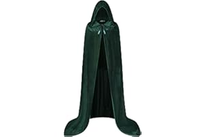 Giftdigger Men Women Velvet Cloak with Hood,Adult Velvet Cape with Hood,Renaissance Halloween Witch Costume,Wizard Cloak