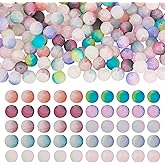 200 Pcs Frosted Glass Beads 10mm Crystal Round Crackle Beads Two Tone Glass Loose Spacer Beads for Bracelets Necklaces Earrings Jewelry Making DIY Crafts