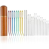 24pcs Large Eye Sewing Needles Kit, Stainless Steel