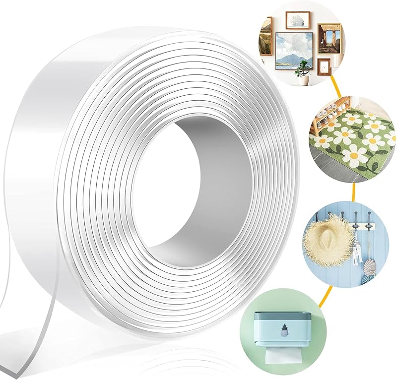 MIMEIMIAI Double Sided Tape Heavy Duty 2mm Clear Nano Adhesive 1kg