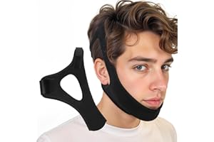 HJZHII Anti Snoring Chin Strap, Adjustable Airflow Jaw Strap Stop Snoring Chin Strap Effective Stop Snoring Solution Breathable Chin Strap for Sleeping Snoring Stop Snore Strap Men and Women