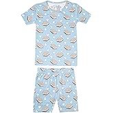 Copper Pearl Two Piece Short Sleeve Toddler Pajamas PJ Sets for Boys and Girls - Adorable Pattern Summer Pajamas Shorts to Keep Cool While Sleeping, Size 12 Months to 5T - S'Mores