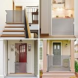 Wodondog Retractable Stair Gate 150cm Wide Grey One Hand Op view 8
