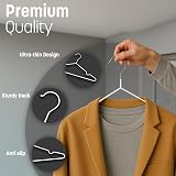 KEPLIN 20x Premium Rubber Coated Metal Hangers White 4mm Space-Saving view 4