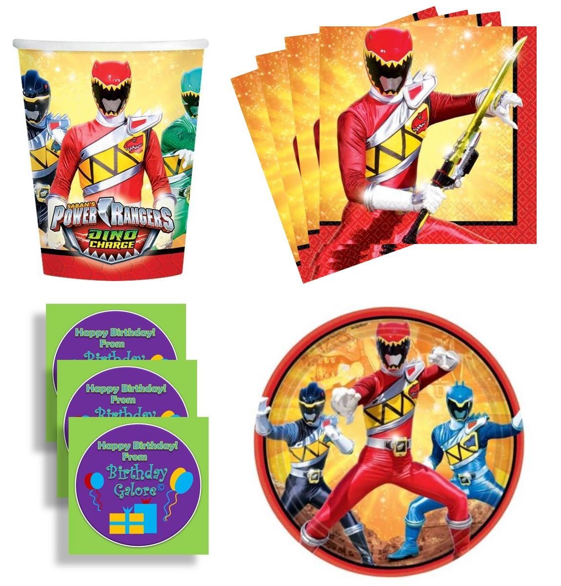 Designware Power Rangers Dino Charge Birthday Party Supplies Set
