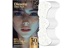 DIESETSR Glitter Freckles Face Tattoo, 30PCS Gold Body Glitter Temporary Tattoos Sparkle Patches for Women, Waterproof Fake Freckles,Festival Rave Outfits Festival Decorations (Gold)