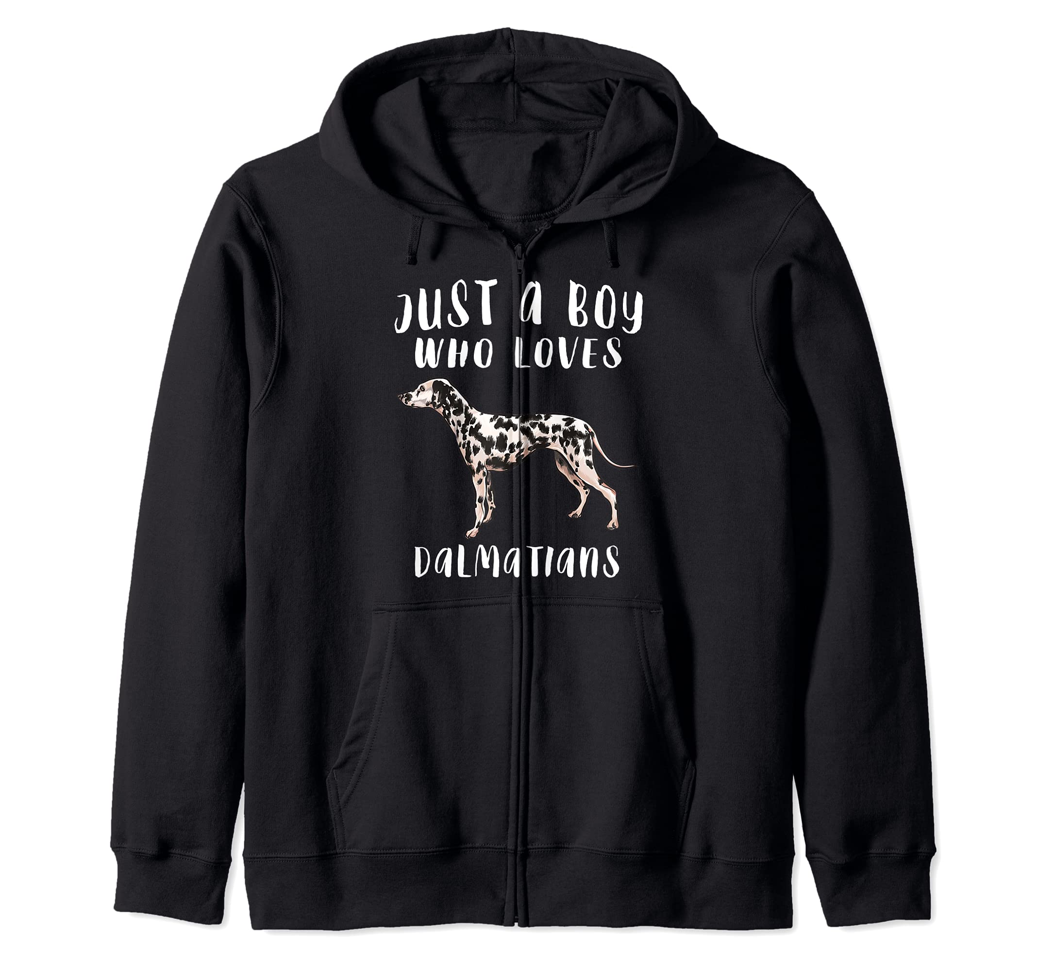 Im Just A Boy Who Loves Dalmatians Dog Lover Zip Hoodie