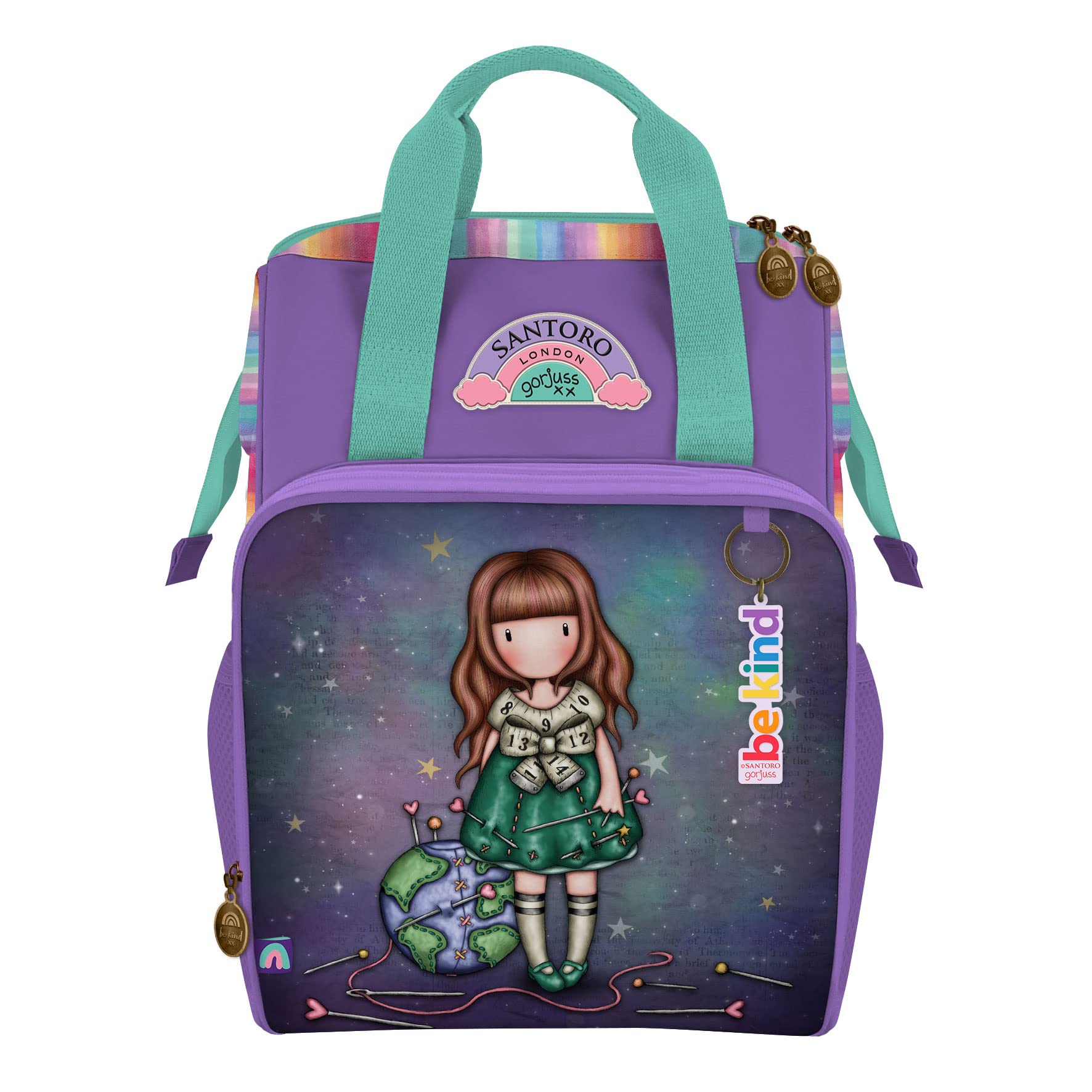 SANTORO Gorjuss - Open Frame Rucksack - Be Kind To Our Planet - Back to School Supplies, Backpack for Girls, Kids | Cute Gifts for Girls