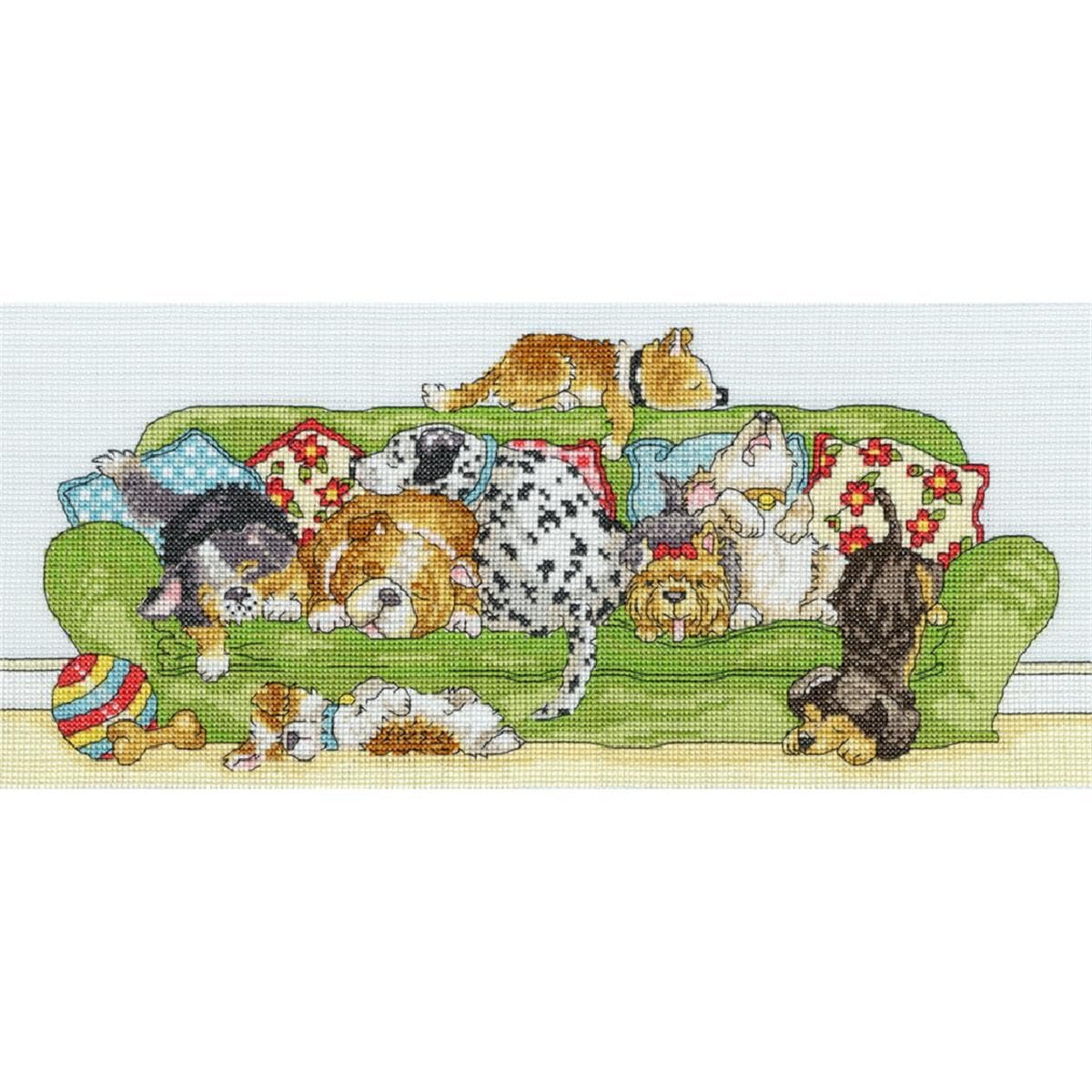 Bothy Threads Cross Stitch Kit - Lazy Dogs