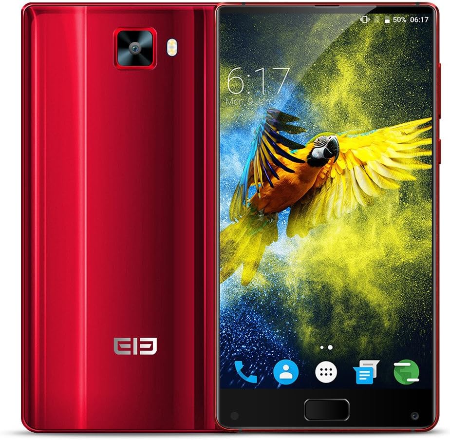 Elephone S8【6.0 Inch 2K Display Full Screen】Unlocked 4G Smartphone Android 7.1.1 Helio X25 Deca Core 2.5GHz 4GB/64GB 21.0MP&8.0MP Cameras Dual SIM 4000mAh Front Fingerprint SIM-Free Mobile Phones-Red