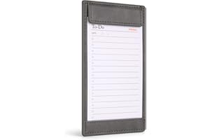 Notsu Note Card Holder | Minimalist 3x5 Inch Index Card Holder Handheld Case in Premium Gray Vegan Leather with 25 To Do List Notecards