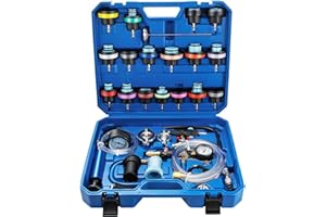 28PCS Coolant Pressure Tester & Vacuum Refill Kit,Radiator Pump Pressure Tester Kit for Automotive Cooling System Water Tank 