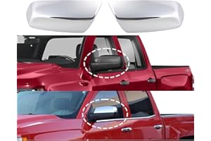 AUCERAMIC ABS Chrome Mirror Caps Covers for 2014-2018 Chevy Silverado 1500 GMC Sierra 1500, for 2015-2018 Chevy Silverado GMC