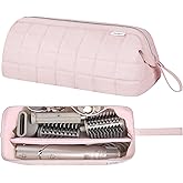 KarSyon Hair Tools Travel Bag Organizer for Dyson Airwrap Case Holder Shark Hair Dryer Flex Style Airstraight Brush Revlon Attachments Carrying Case Flat Curling Iron Bags (Pink)