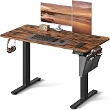 VASAGLE Electric Standing Desk 60x120 cm 72-120 cm 4 Memory Heights Rustic