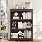 HIFYOBRO 3 Tier Bookshelf and Bookcase, 31.5" Wide Wooden Book Shelf, Freestanding Qpen Display Storage Bookshelves for Study Room, Home Office, Living Room(Chery)