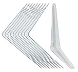 Shelf Brackets White 8 x 10 inch Pack of 10 Wall