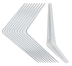 Shelf Brackets White 8 x 10 inch Pack of 10 Wall