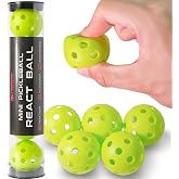 PIKKOFUN React Mini Pickleball Balls &ndash; 5 Pack 1.65" Small Pickleball Training Balls for Indoor Drills, Hand Speed &amp; Paddle Control &ndash; Quiet Home Practice, Warm-Ups &amp; Gifts &ndash; Lime Green