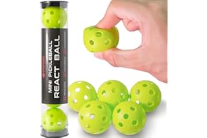 P PIKKOFUN PIKKOFUN React Mini Pickleball Balls - 5 Pack Quiet Training Balls for Improve Hand Speed, Paddle Control and Accuracy