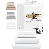 THREADS OF EGYPT Luxury 100% Egyptian Cotton 400TC King Size Sheet Set | Ultra Soft | Cooling for Hot Sleepers | 18" Deep Pocket [White] | CEA Gold Seal Certified 400 Thread Count Sheets