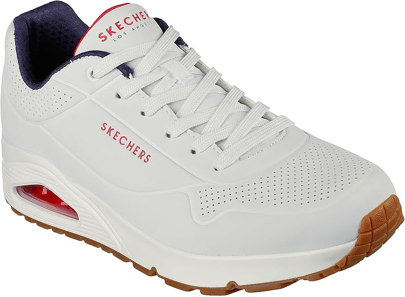 Uno Stand On Air, Scarpe da ginnastica Uomo, White Durabuck Navy Red Trim, 44 EU