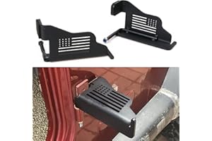 RERPRO Foot Pegs Rest Pedals Compatible with 1997-2006 Jeep Wrangler TJ Exterior Accessories Door Hinge Steel Doors Off Foot Peg, 1 Pair US Flag