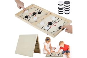 Super Winner Sling Puck Game - TAAVOP 22.8" Large Fast Sling Puck Game, Foosball Board Game, Wooden Hockey Game, Slingshot Game for Family Game Night