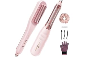 Wavytalk Pro Steam Hair Straightener Brush, Steamline Pro 3 in 1 Straightening Brush, Steam Reduces Damage, Nourishes Hair, a
