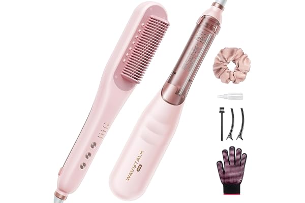 Wavytalk Pro Steam Hair Straightener Brush, Steamline Pro 3 in 1 Straightening Brush, Steam Reduces Damage, Nourishes Hair, a