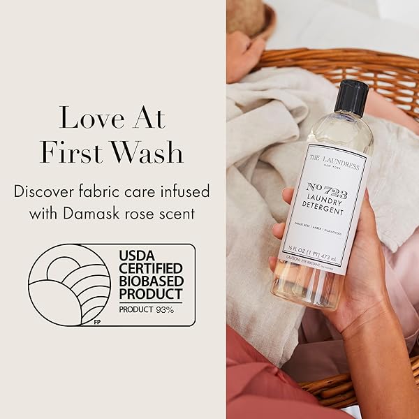 THE LAUNDRESS NO. 723 LAUNDRY DETERGENT, ROSE INSPIRED SCENT, CONCENTRATED LAUNDRY DETERGENT LIQUID, TOUGH ON STAINS, NO. 723 SCENT, 16 OZ.