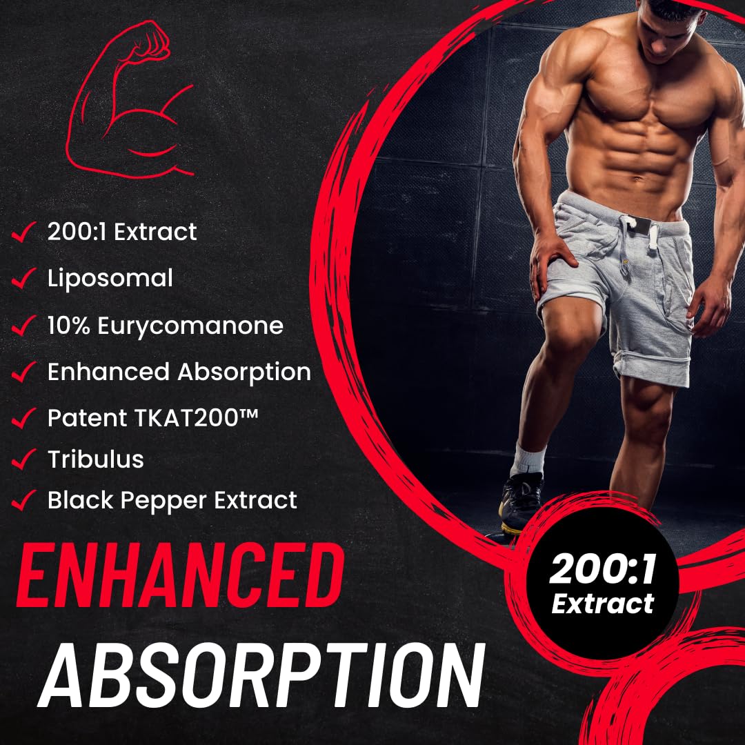 Liposomal Longjack Tongkat Ali Extract Capsules 200x Strength | 200,000 mg | Strength, Drive, Performance & Muscle Mass