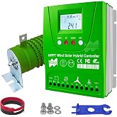Marsrock 2000W 12V/24V Off Grid MPPT Wind Solar Hybrid Charge Controller,1000W Wind Turbine &amp; 1000W Solar Panels Charge Controller with Dump Load,Suitable for Lithium Lead-Acid Gel Battery