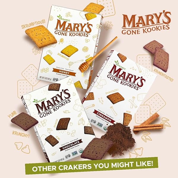 MARY’S GONE CRACKERS GRAHAM-STYLE KOOKIES, GLUTEN-FREE, PLANT BASED SNACK, HONEY, 5-OZ., PACK OF 1