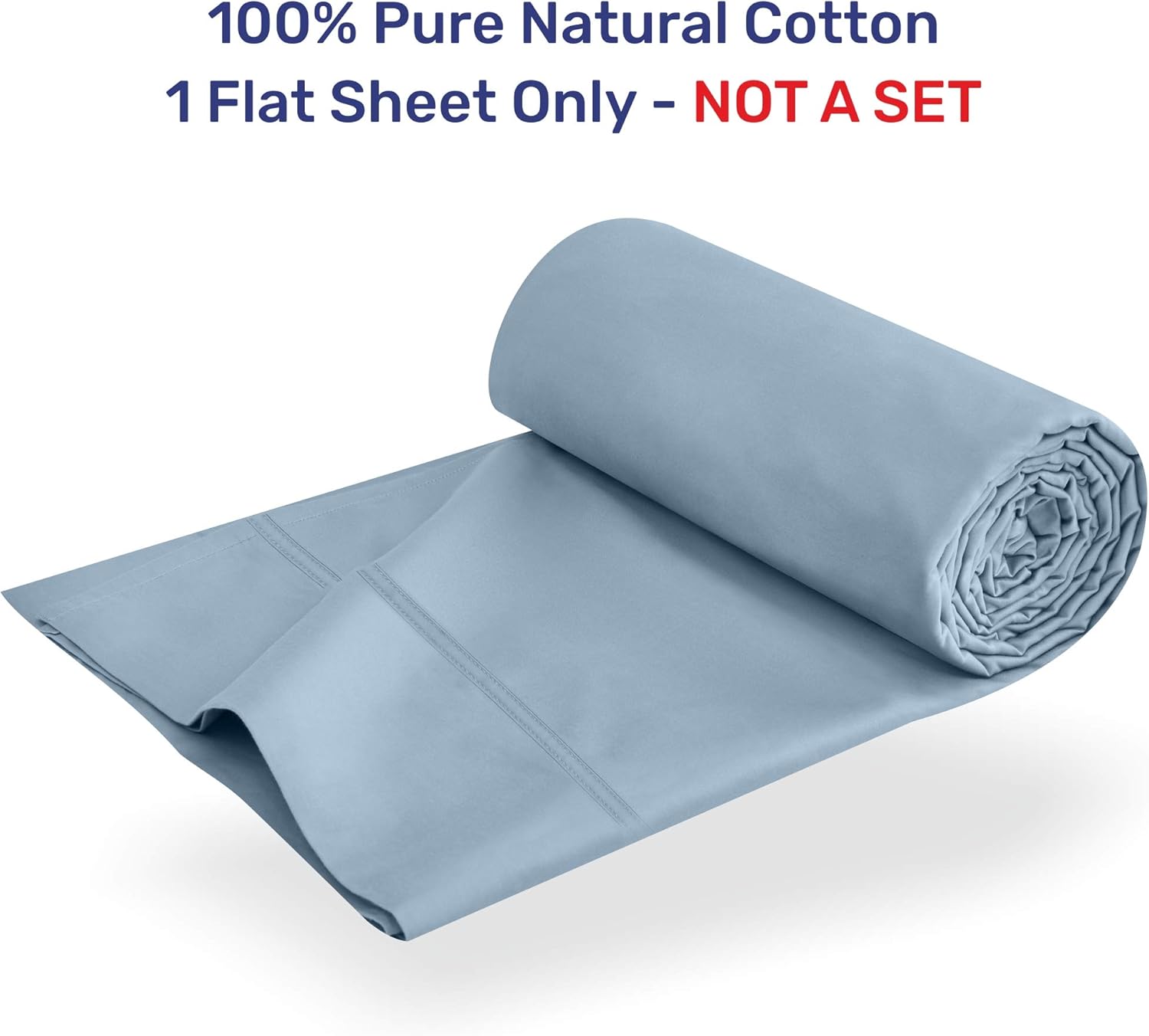 California Design Den Dusty Blue Flat Sheet Twin-Size - 600 Thread Count 100% Natural Cotton, Hotel Quality 1 Piece Top Sheet, Luxe Sateen Weave Bedsheet: Home & Kitchen