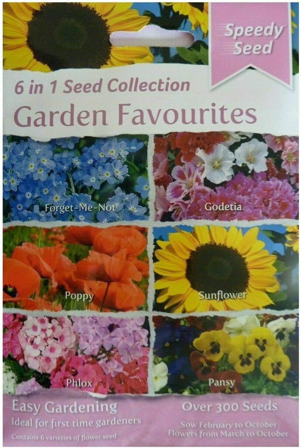 Speedy Seed 6 in 1 Seed Collection Range for Easy Gardening (Garden Favourites)