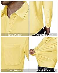 Alimens & Gentle Mens Dress Shirts 4-Way Stretch