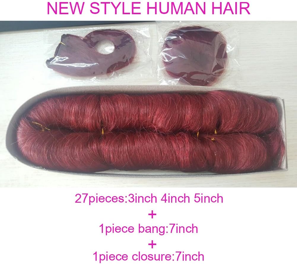 Miss Rola Brazilian Virgin Hair Body Wave 29pieces Human Hair 3”4”5” Short Curly Hair Weave (Include Free Closure And Side Bang) (4#)