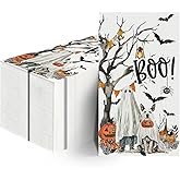 Horaldaily 100Pcs Halloween Paper Napkins, Jack-O-Lantern Pumpkin Cobweb Ghost