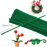 G2PLUS Dark Green Pipe Cleaners 30cm 100pcs Craft Chenille Stems view 2