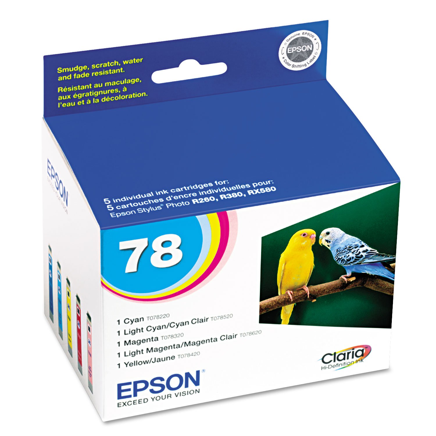 Epson 78 Multipack Color Hi-Definition OEM Inkjet/Ink Cartridge (Cyan, Magenta, Yellow, Light Cyan, 