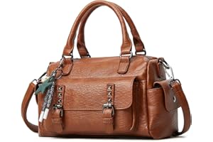 NICOLE & DORIS Crossbody Bags for Women Vintage Shoulder Bag Multiple Pockets Handbags PU Leather Small Satchel Bag