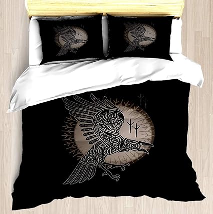 Ntcbed Raven Duvet Cover Set Soft Comforter Cover Pillowcase Bed Set Unique Printed Floral Pattern Design Duvet Covers Blanket Cover Twin Xl Size