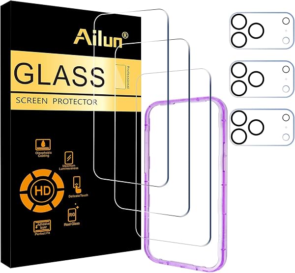 Ailun Screen Protector + Camera Lens Protector for iPhone 17 Pro Max | 3+3 Pack, 6.9 inch, Sensor Protection, Installation Fr