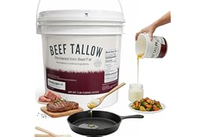 DRIP CO Beef Tallow for Cooking 7 LB Bulk Pail w/Safety Seal No Additives or Preservatives