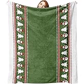 Zzkol Green Christmas Snowman Flannel Throw Blanket, Xmas Tree Birthday Gifts for Kids Men Women, Winter Holiday Soft Blankets for Bedding Sofa 50 x 60 Inches