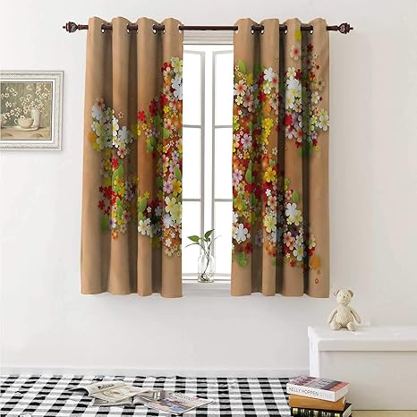 Amazon Com Shenglv Floral Decorative Curtains For Living Room