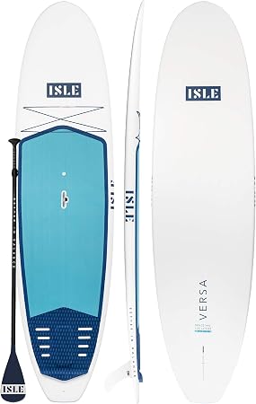 ISLE Versa Rigid Stand Up Paddle Board & SUP Bundle Accessory Pack Hard Board Lightweight Epoxy SUP 215 Pound Capacity, 10 5 Long x 32" Wide x 4.5 Thick