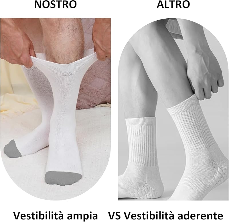 Calze Bambù Uomo Donna: Calzini Estivi Antibatteriche Traspiranti Anti Odore senza Elastico Senza Cuciture per Affari Ufficio Lavoro Running Trekking Nero/Bianco 4 Paia Taglia 35-38 — foto 5 di 7