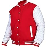 Arshman Men's Varsity Jackets Letterman Baseball College Bomber Wool Real Premium Leather Sleeve Unisex Jacket